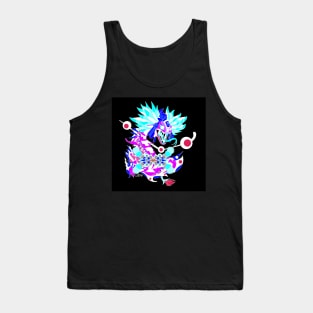 the mexican dragon quetzalcoatl kukulcan ecopop pattern art in dark realm Tank Top